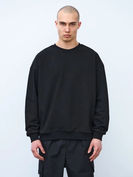 Свитшот оверсайз, без начеса (чёрный)