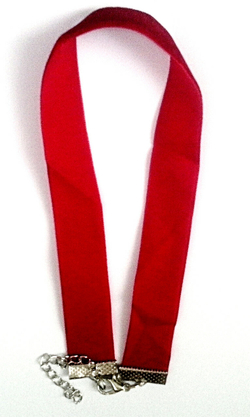 Красный бархатный чокер без подвески 2 см.