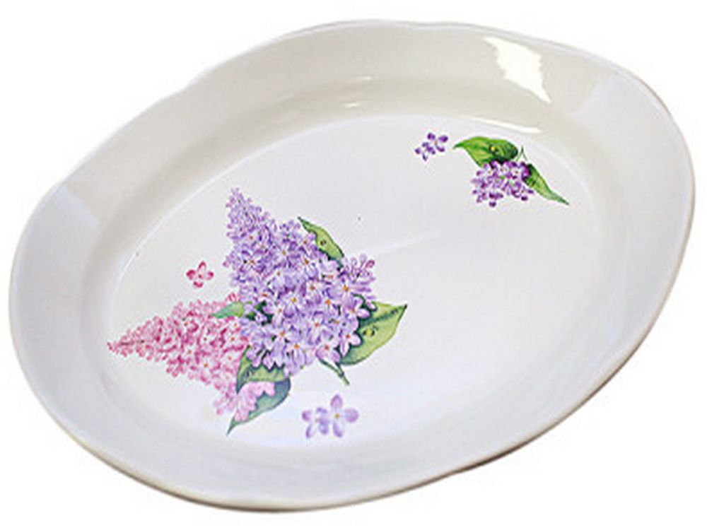 Блюдо овальное "СИРЕНЬ (Идиллия)" 33 см, Беларусь.