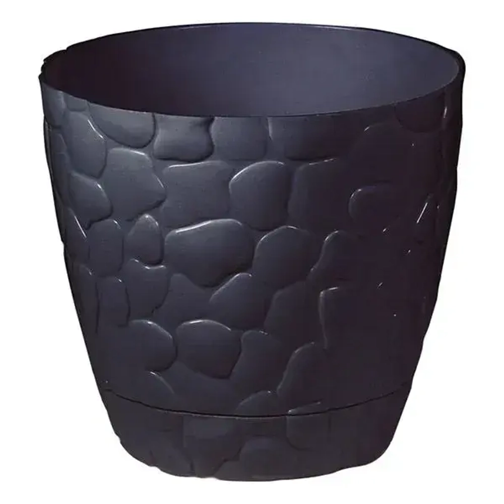 Кашпо КАМНИ D220мм 4,8л коричневый ротанг 0,191,22х0,22м (комплект 20 шт)