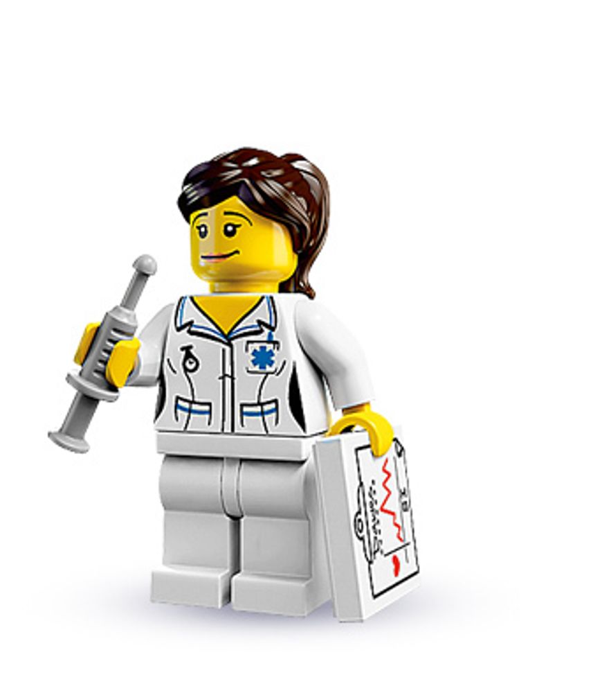 Минифигурка LEGO col01-11 Медсестра