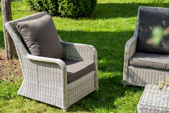 "Гляссе" лаунж-зона из искусственного ротанга, цвет бежевый