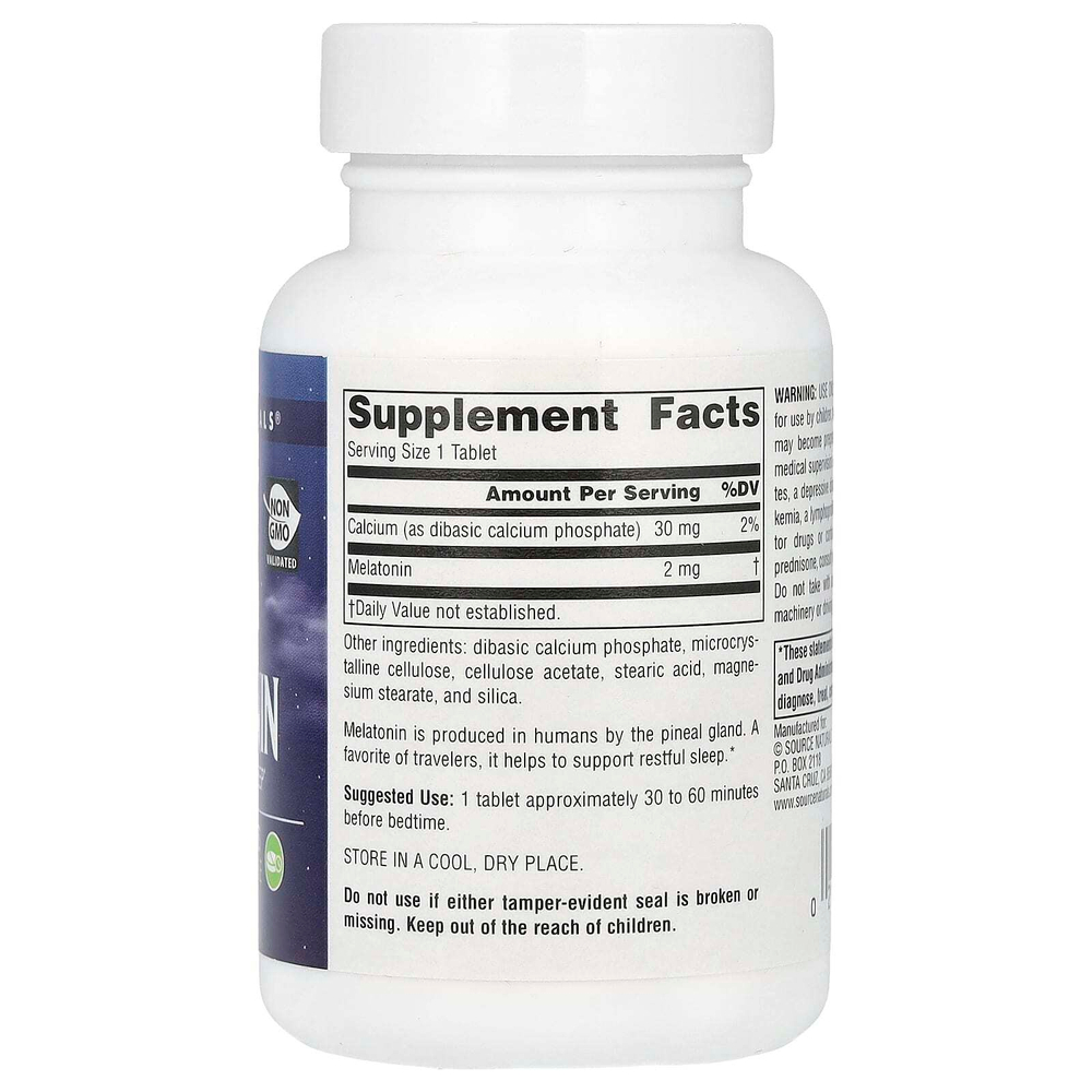 Source Naturals, Мелатонин с замедленным высвобождением, 2 мг, 240 таблеток