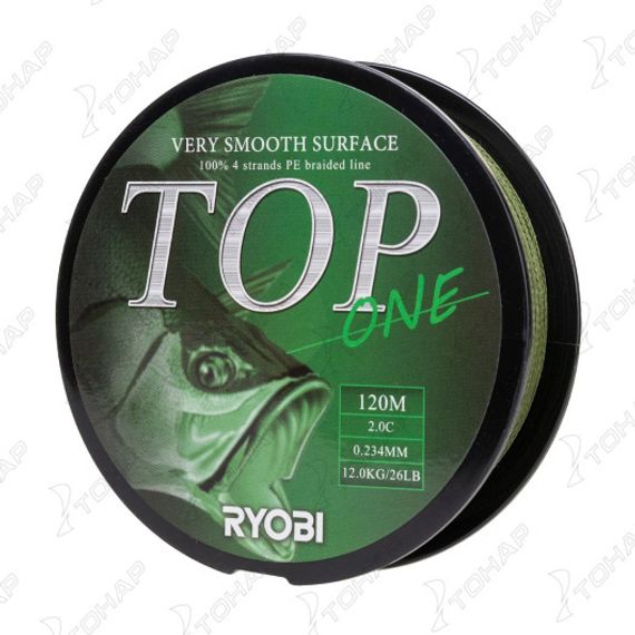 Шнур TOP PE4X-120M 2,0/d-0.234mm Dark green Ryobi