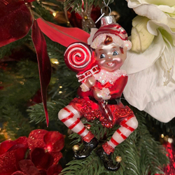 Елочная игрушка Конфетный Эльф, 15.5см, стекло Kurt Adler