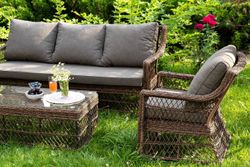 "Гранд Латте" лаунж-зона из искусственного ротанга, цвет коричневый