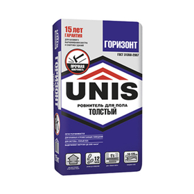 Базовая смесь ровнитель для пола Юнис Горизонт Толстый 25 кг