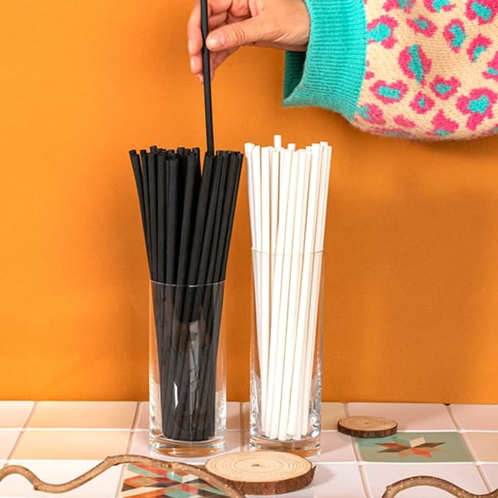 Черные трубочки «EcoPack» - 200 шт. (Цвет: черный)