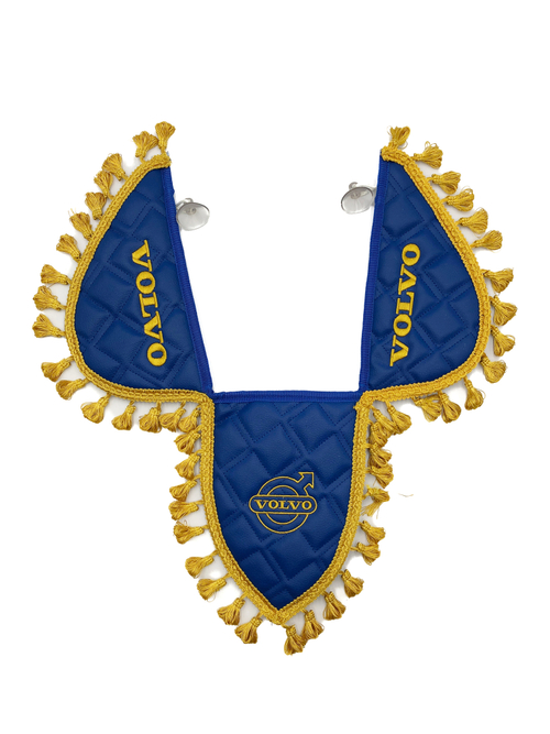 Вымпел тройной VOLVO (экокожа, синий с желтой вышивкой)