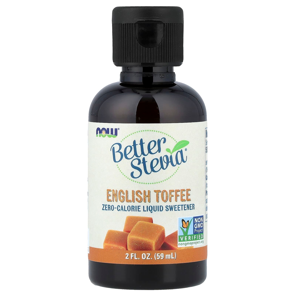 NOW Foods, Better Stevia®, жидкий подсластитель с нулевой калорийностью, со вкусом английский ирис, 59 мл (2 жидк. унции)