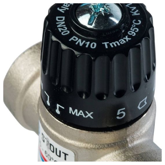 Клапан смесительный термостат STOUT ВР 3/4&quot; 35-60С KV 1,6 27270