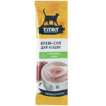 Лакомство для кошек Крем-суп с кусочками Утки, 35г ТитБит
