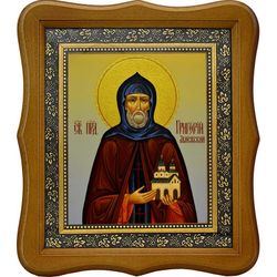 Григорий Авнежский, игумен преподобномученик. Икона на холсте.