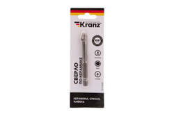 Сверло по стеклу и керамике 8 мм, 4 грани, шестигранный хвостовик KRANZ KR-91-0650