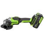 Угловая шлифовальная машина акк. Greenworks GD24AG, 24V, б/щет, 125 мм, 10500 об/мин,1x4Ач,быстрое ЗУ,кор (3200207CUB)