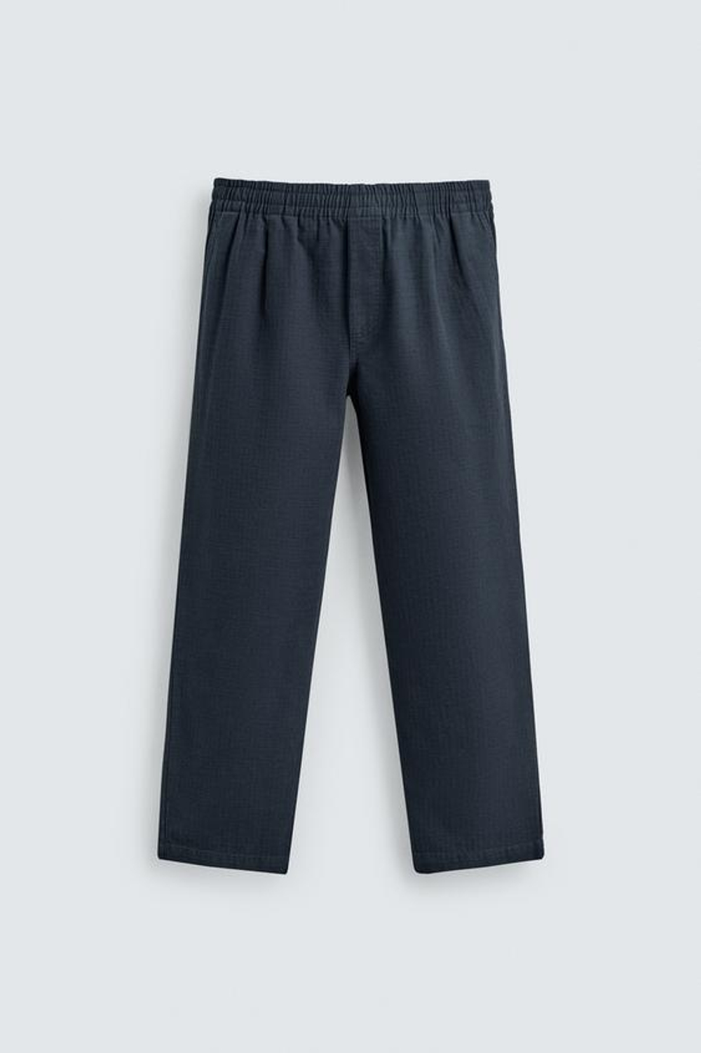 ZARA БРЮКИ RELAXED FIT В ЕЛОЧКУ, МОРСКОЙ СИНИЙ