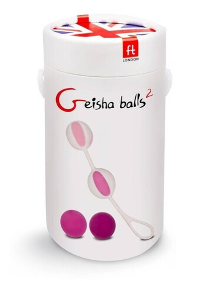 Вагинальные шарики разного веса Geisha Balls 2 (4 шарика) (Цвет: розовый, фиолетовый, белый)