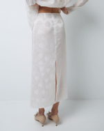 Юбка из смесового шелка Стелла Маккартни сердечки белый