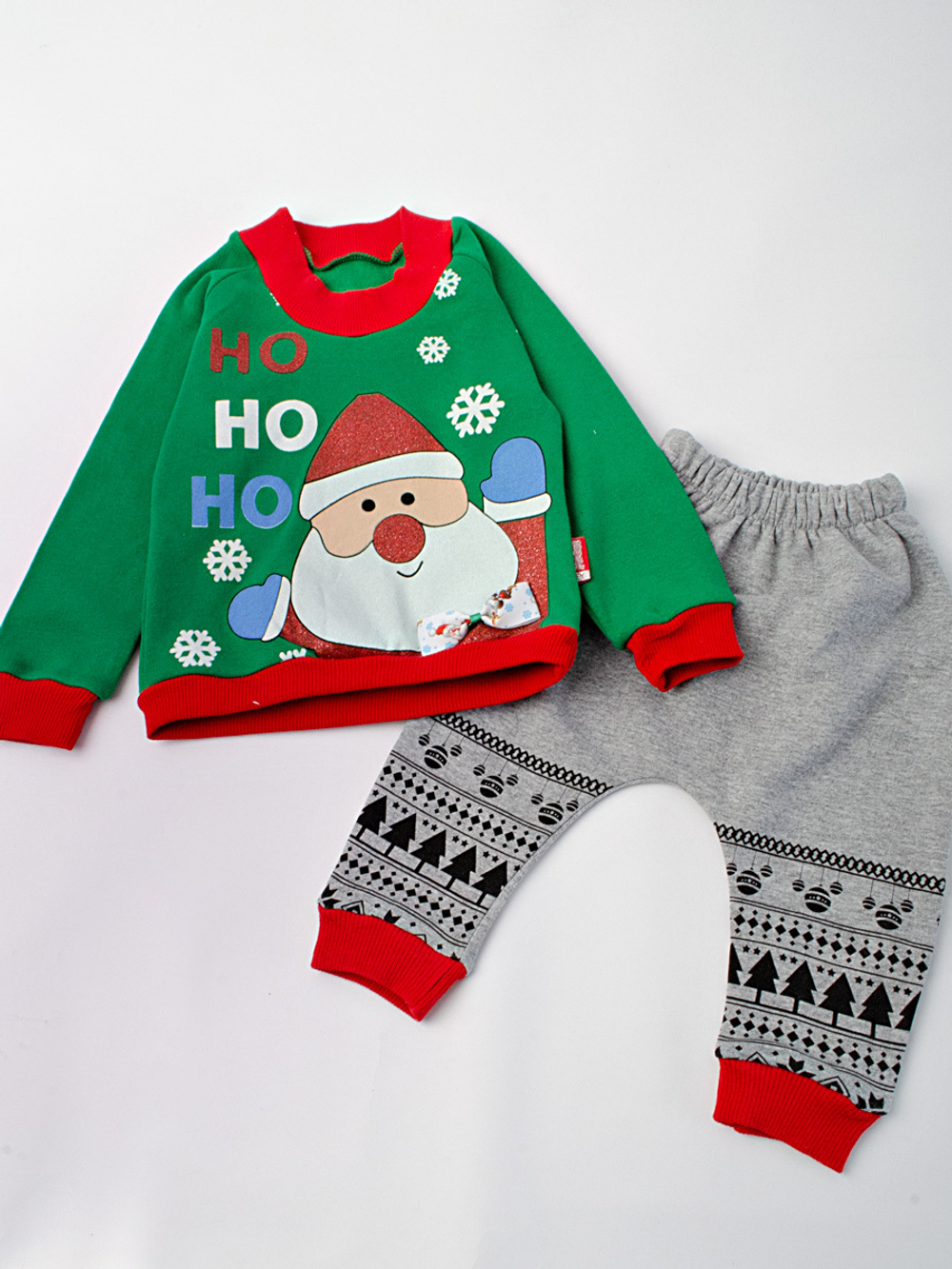 Комплект новогодний на мальчика турецкий на рост 80 и 98 см