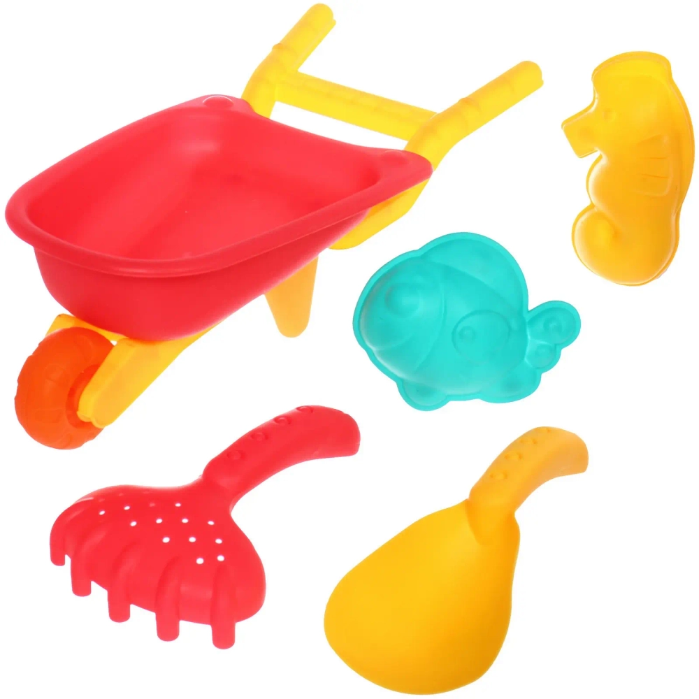 Набор для игры в песочнице «Тачка», 32*14 см, 5 предметов, микс