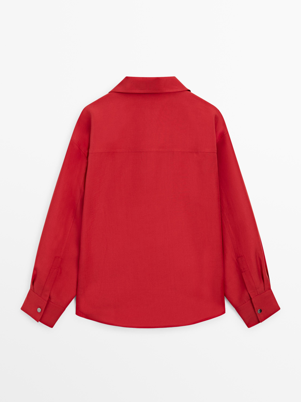 Massimo Dutti Рубашка свободного кроя с кнопками, красный