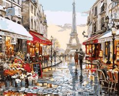 Картина по номерам "Нарядная парижская улочка"