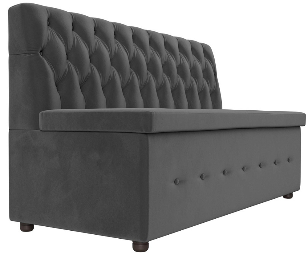 Диван кухонный прямой Вента, Серый, Велюр, 108765