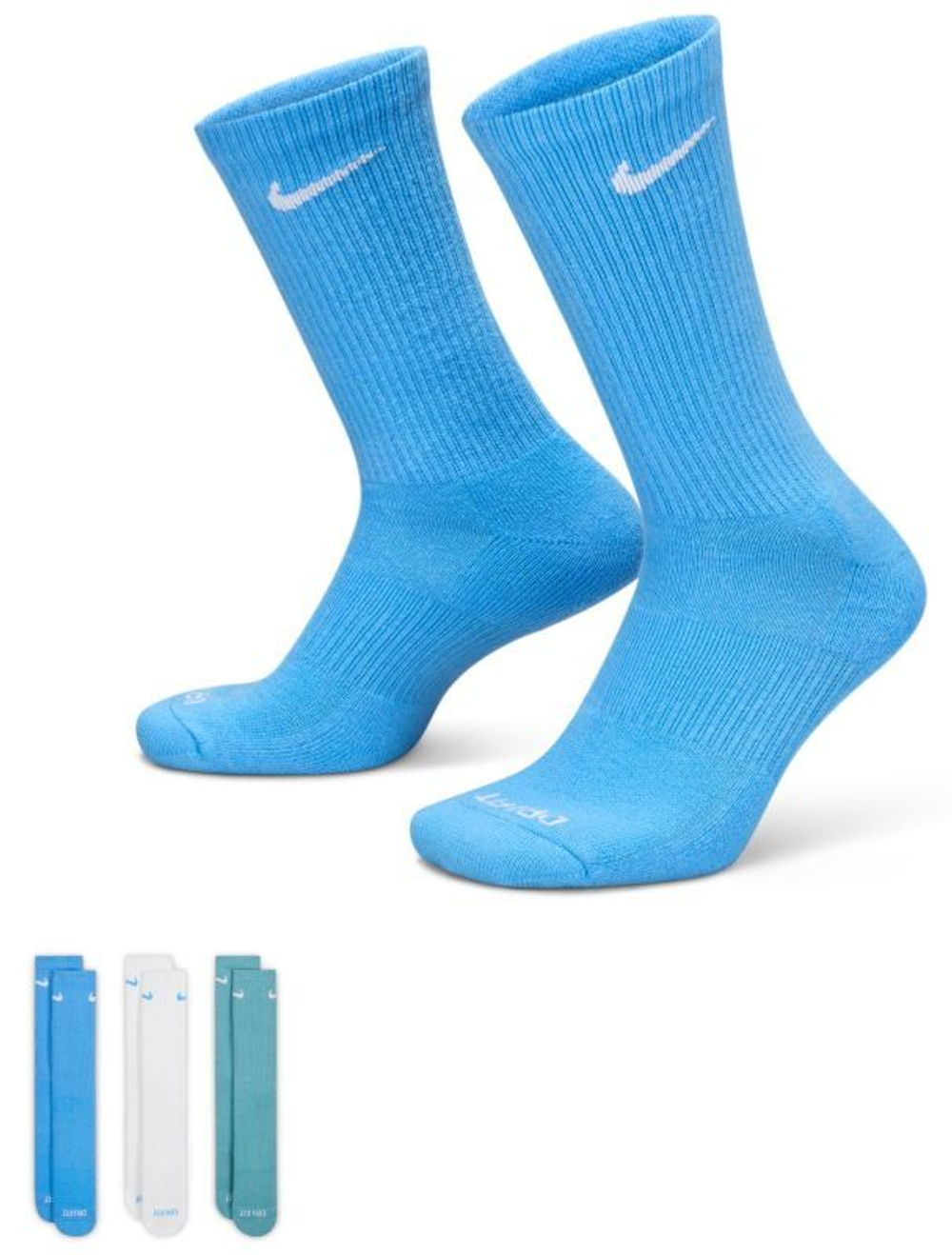 Теннисные носки Nike Everyday Plus Cushioned Training Crew Socks 3P - разноцветный