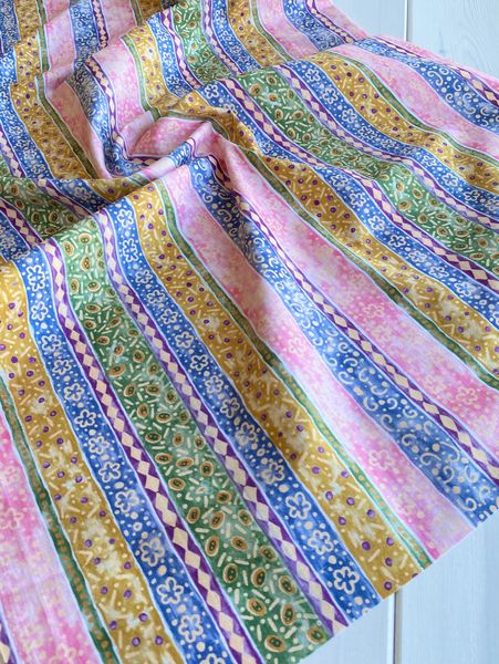 РОЗОВО-ГОЛУБАЯ КАЙМА, 100% хлопок, Handmade Fabrics 6