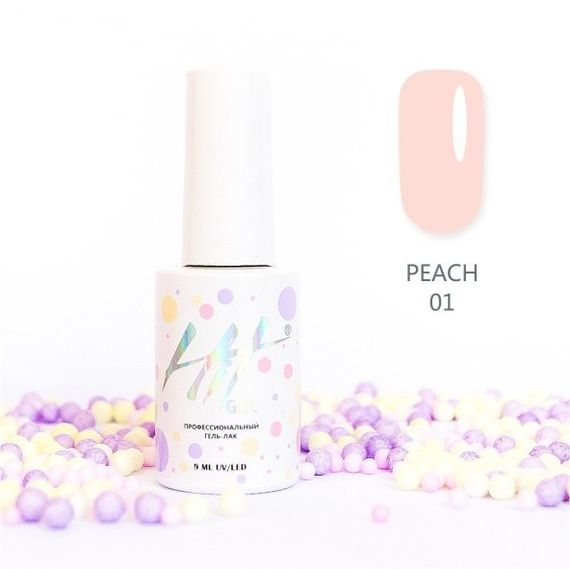 Гель-лак ТМ &quot;HIT gel&quot; №01 Peach, 9 мл