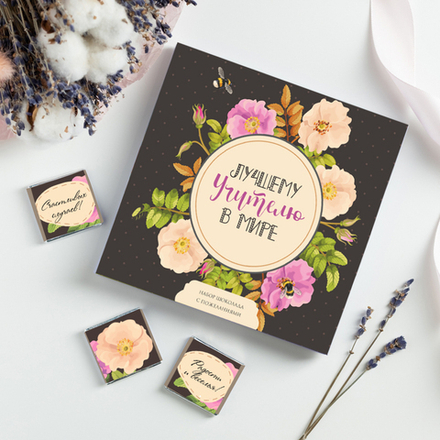 Набор 9 шоколадок "Лучшему учителю в мире"