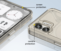 Мягкий чехол полностью серый для Nothing Phone (2), увеличенные защитные свойства, мягкий отклик кнопок