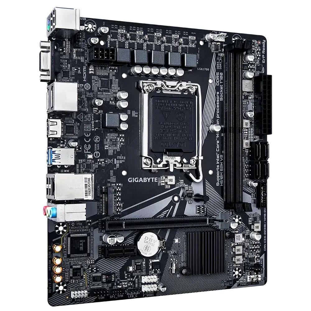 Сист.плата Gigabyte H610M S2H V2, H610, 1700, 2xDDR5, PCI-E x16, PCI-E x1, M2, SATA, 2xDP, HDMI, D-Sub, BOX