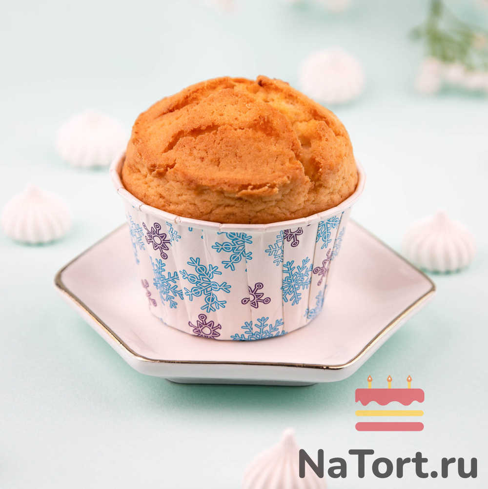 Формы бумажные с ламинацией «Маффин» 50х40 мм (Снегопад) 100 шт