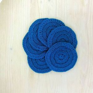 Вязаные бамбуковые диски ZEERO голубые, 3 шт.