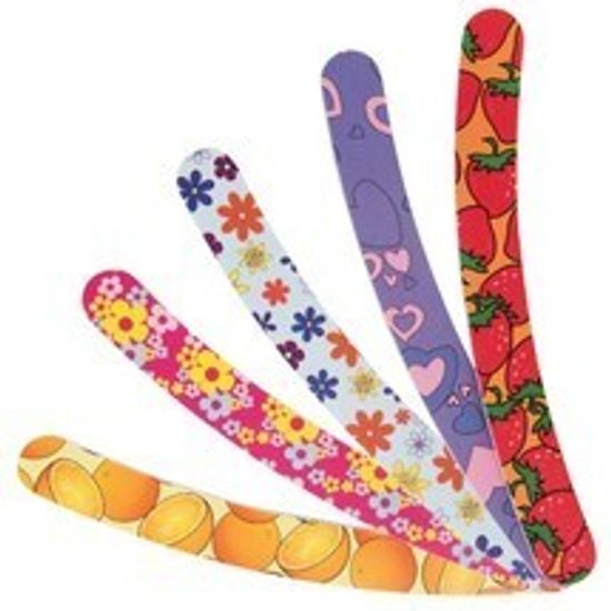 Пилка для натуральных ногтей цветная (бумеранг)