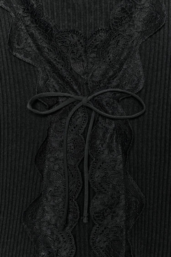 ZARA КОМБИНИРОВАННЫЙ ТОП В РУБЧИК, ЧЕРНЫЙ