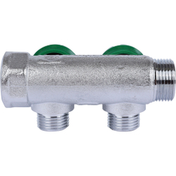 Коллектор регулирующий хром (дизайн FAR)  3/4", 2 отвода 1/2"