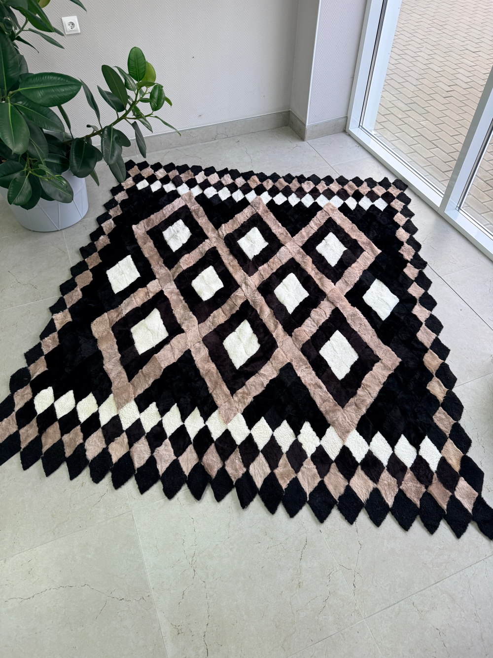 Покрывало меховое ковер из шкуры овчины