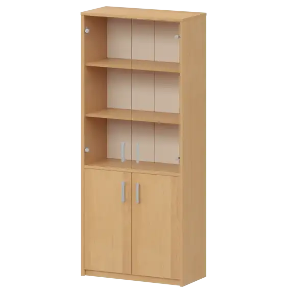 Шкаф комбинированный с прозрачным стеклом А-310/А-стл310пр Ольха 770x365x2000 Арго