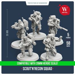 Комплект миниатюр Scout`n`Recon Squad 28mm