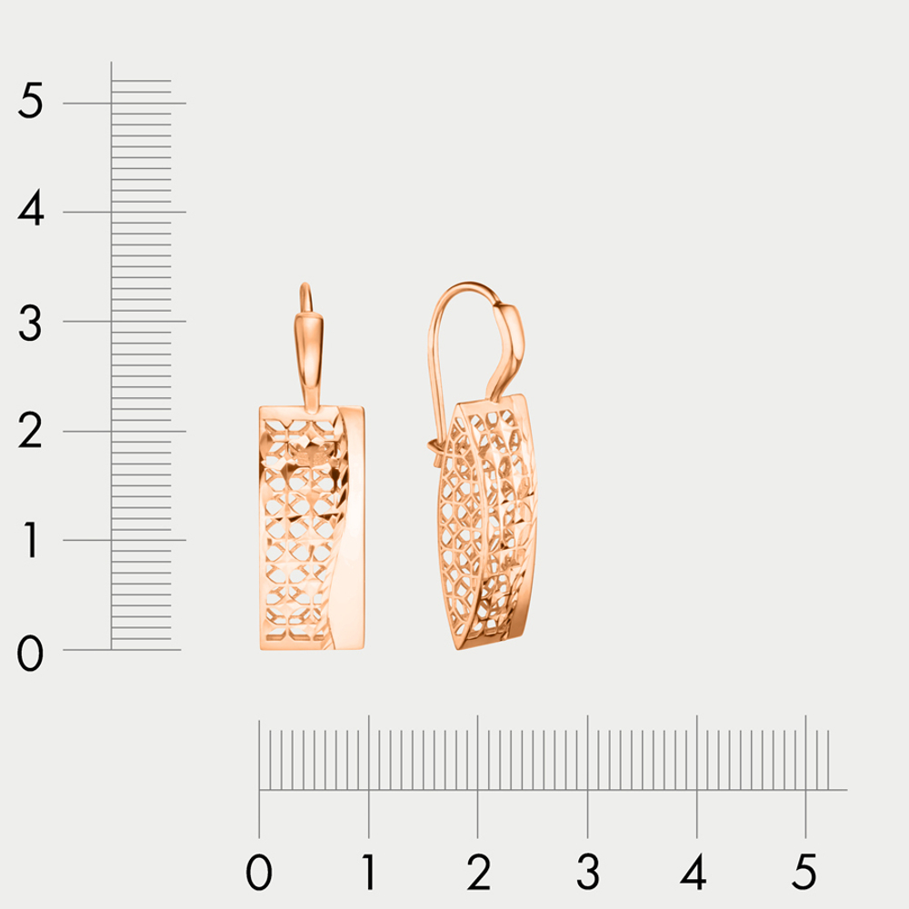 Серьги для женщин из розового золота 585 пробы без вставки (арт. АСд876-3687)