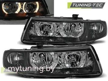 Передние фары Seat Leon 1/Toledo 2 angel eyes black