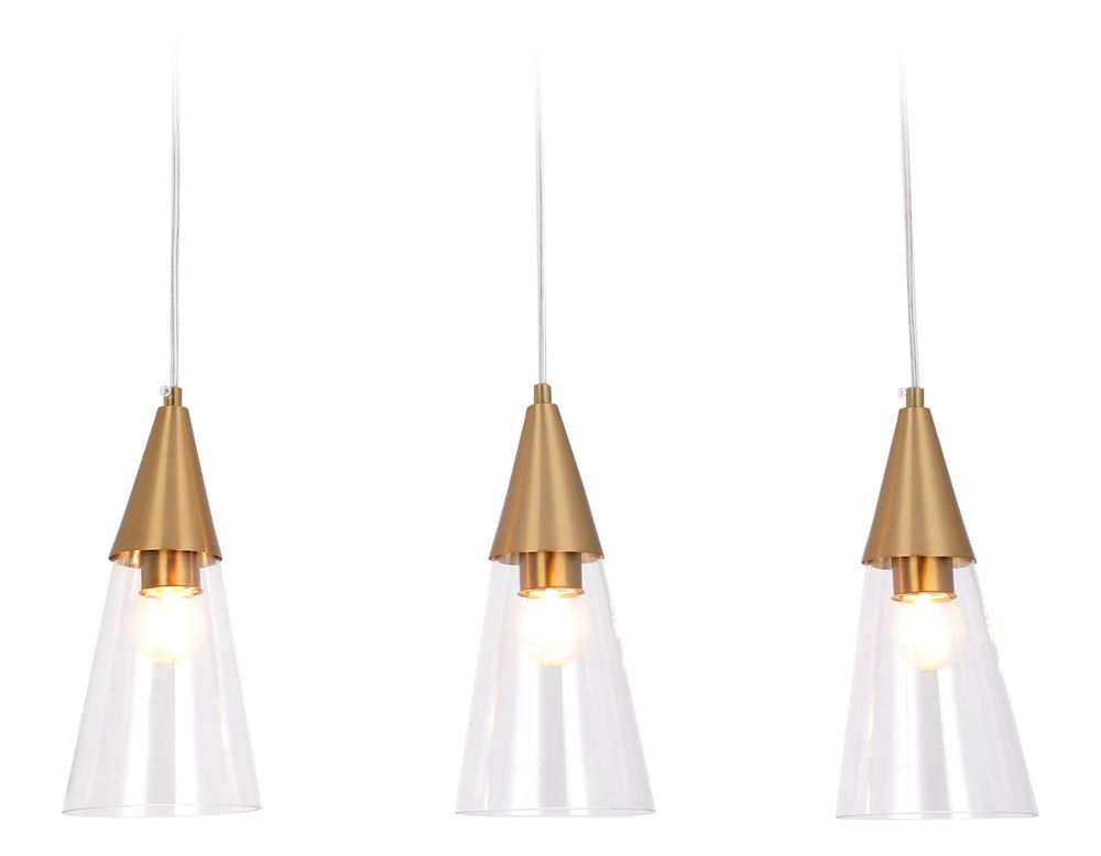 Подвесной светильник TR3669/3 BS/CL латунь/прозрачный E14/3 max 40W 590*120*850