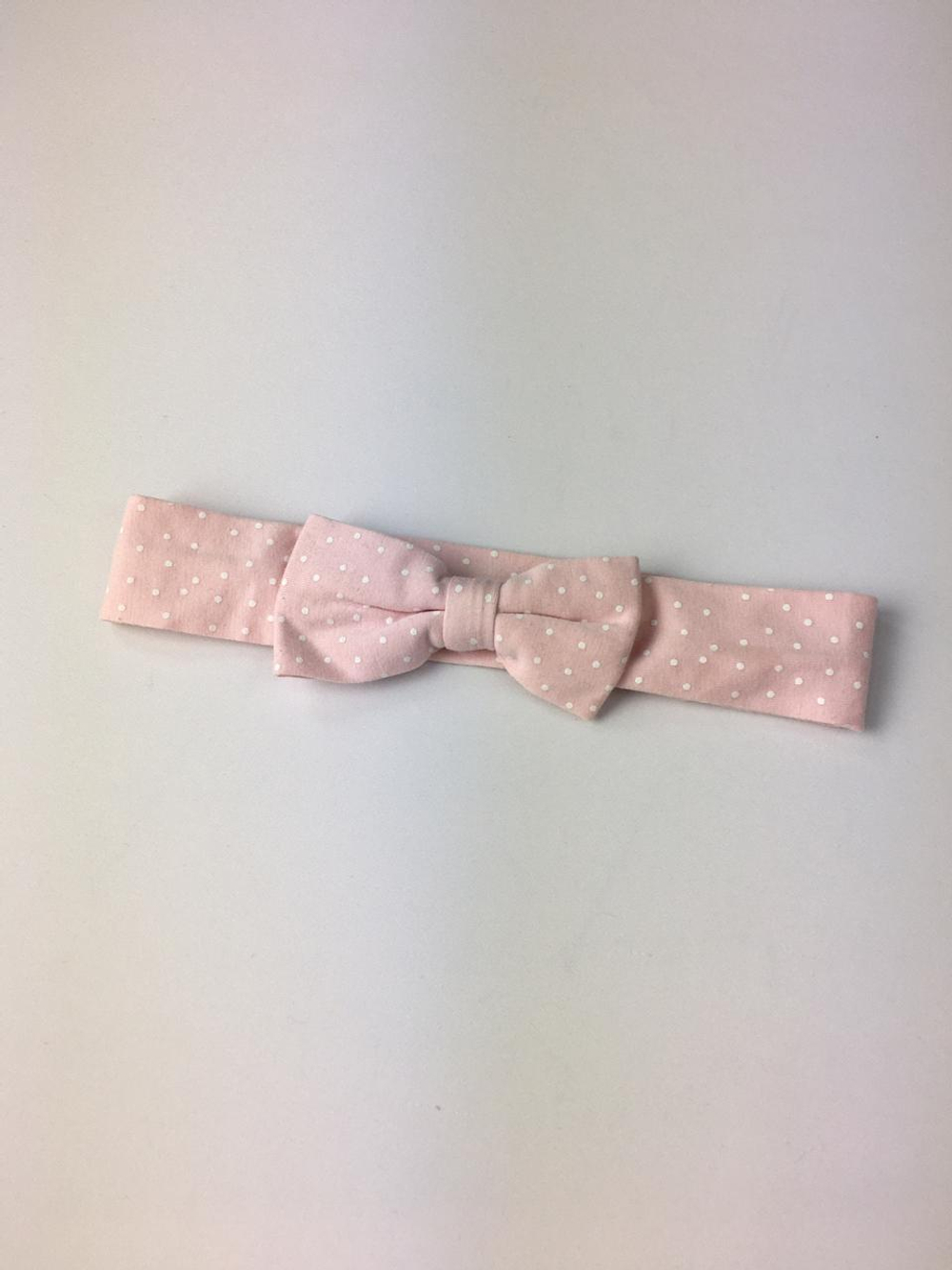 Повязка на голову в горошек на 0-3 месяца