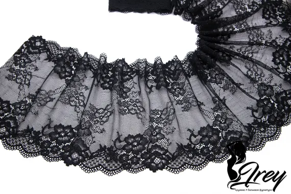03-193 ОПТ Кружево эластичное 19 см, черный
