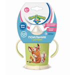 4070351 Поильник с ручками, мягкий носик, 270 мл, цвет салатовый