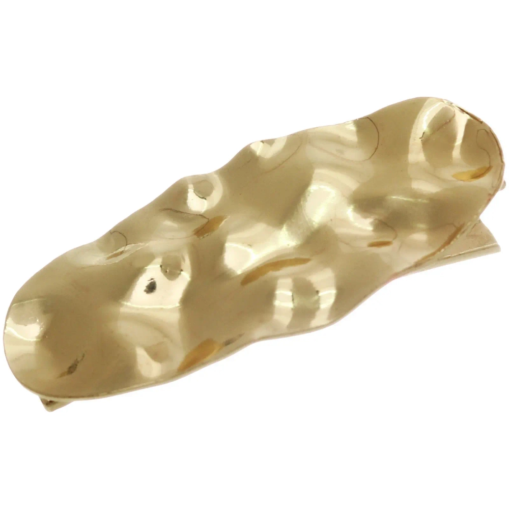 Зажим для волос «AKS - DesignPRO», овал, цвет золото и хром, 4*1,8см