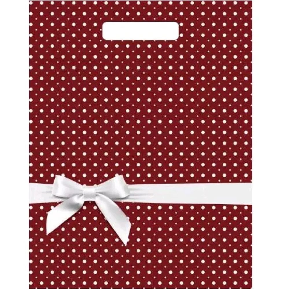 Пакет ПЭ с вырубной ручкой 31+6Тико глянец (Горох подарочный) Р (комплект 50 шт)