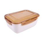 Контейнер воздухонепр. глубокий прямоугольный КРЕМОВЫЙ 3000 мл.